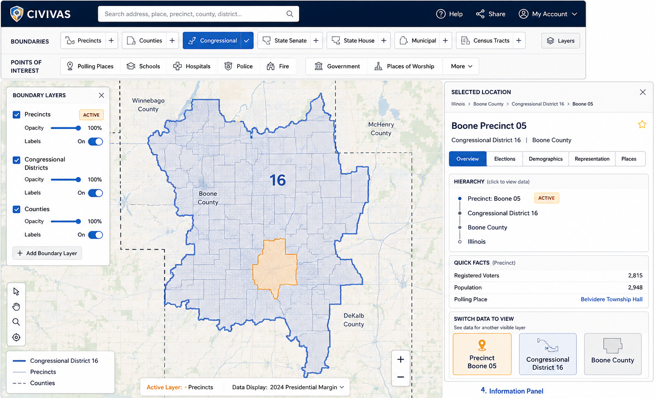 Preview of the Civivas civic mapping interface